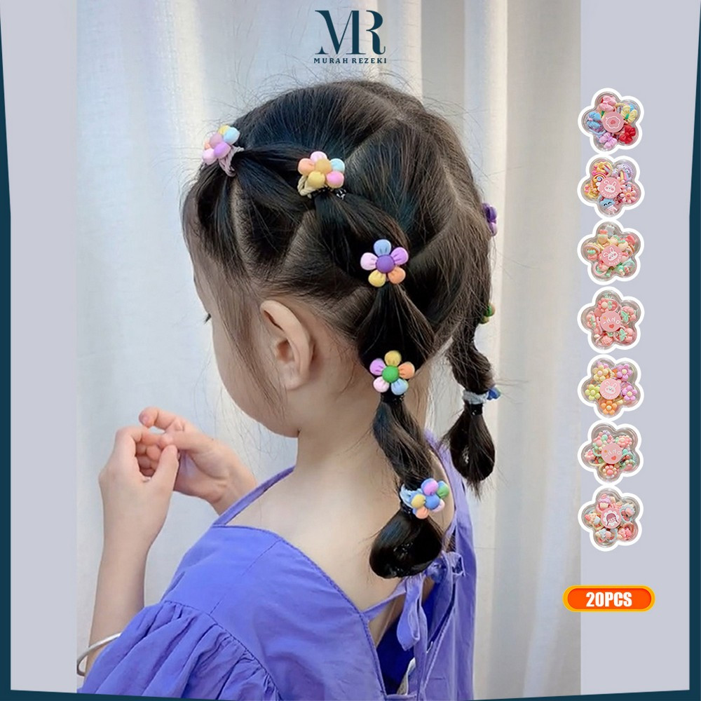 Jual Ikat Rambut Anak Mini Isi 20pcs Free Kotak / Aksesoris Rambut ...