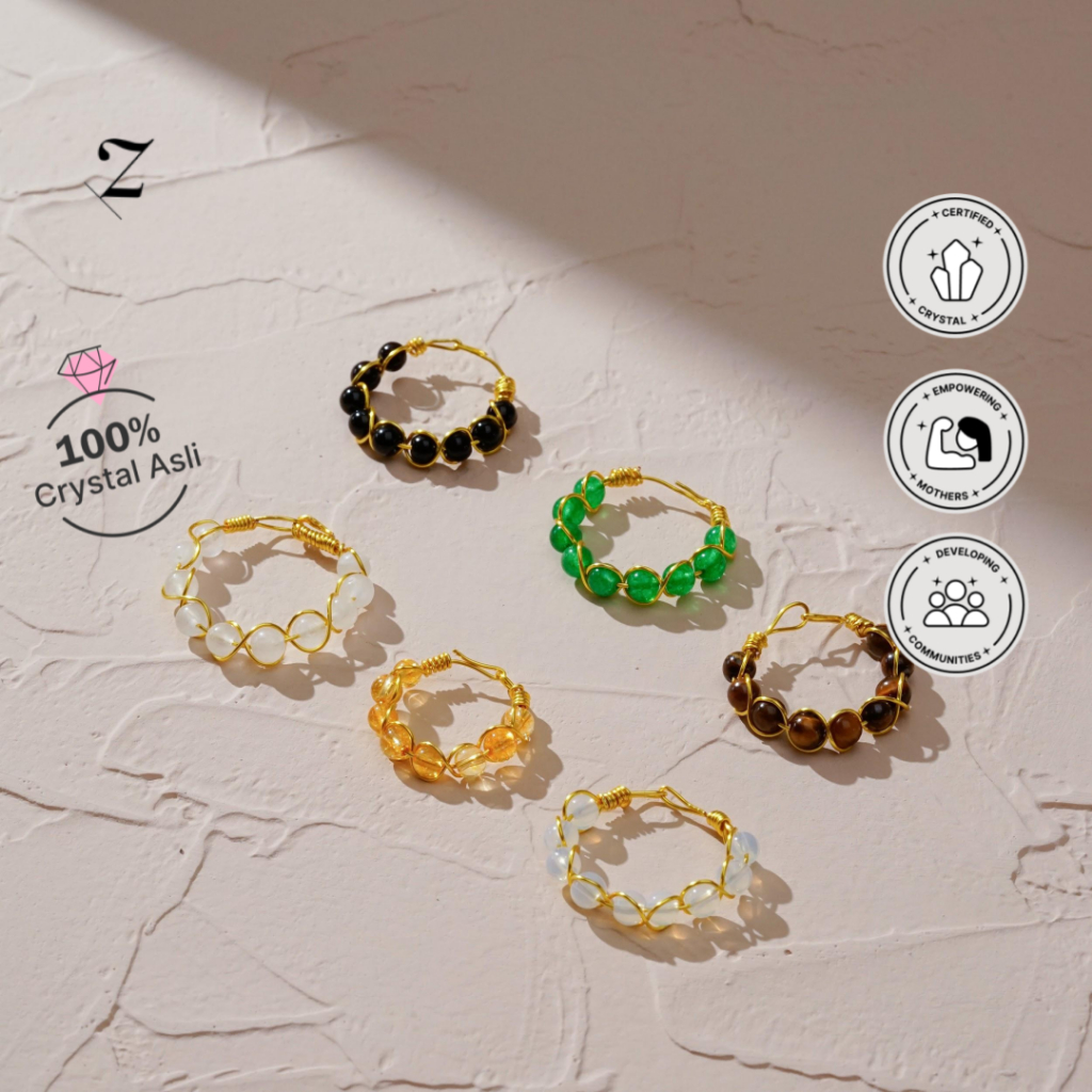 Jual Zupazupazuu Braided Wire Ring - Anxiety Ring Cincin Kristal Wanita ...