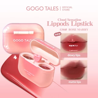 [BEST SELLER]GOGO TALES LipPods AirPods Lipstik Cloud Sense Dual Colour Lipcream Lip Matte Velvet Lipstick Make Up Lip Gloss Lip Tint Anak Sekolah GT621
