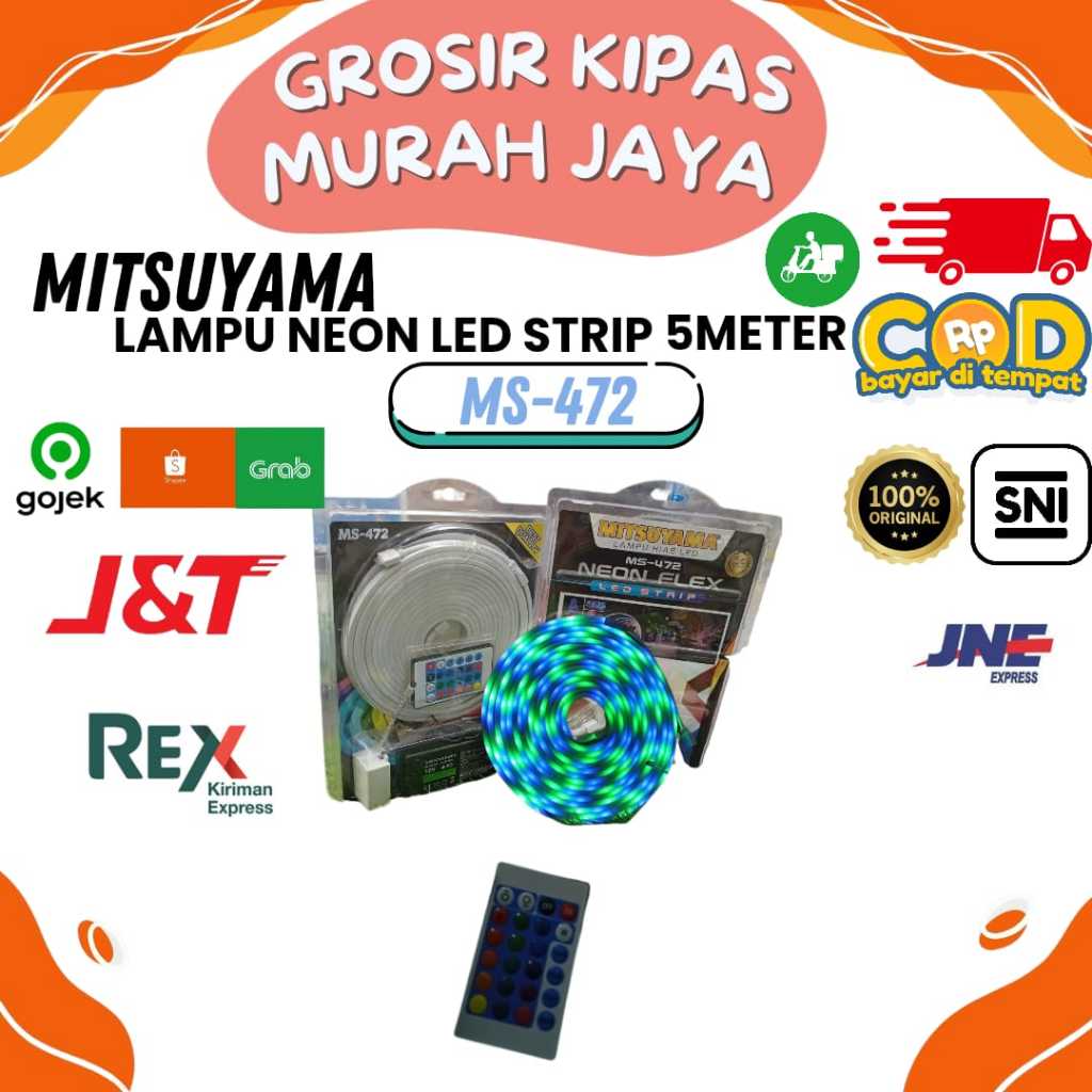 Jual Mitsuyama Lampu Neon LED Strip MS-472 Meter 5 Meter + Adaptor ...