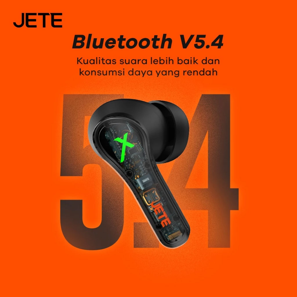 JETE CEG1 TWS Earbuds Gaming Headset Wireless Bluetooth 5.4 Playtime 24H IPX5 ENC RGB - Garansi 2 Th