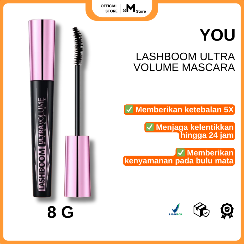 Jual YOU Lashboom Ultra Volume Mascara Maskara 8g | Waterproof Tahan 24 ...
