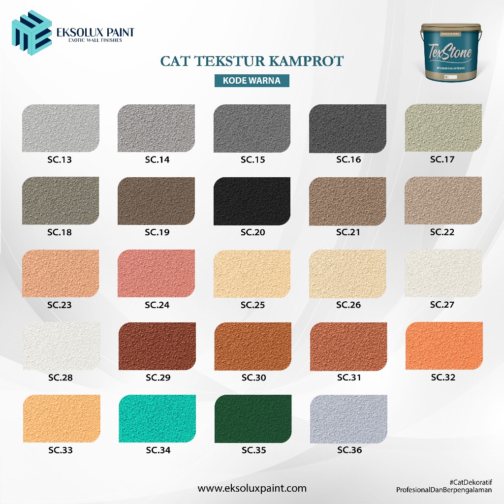 Jual cat texture pasir motif kamprot ukuran 5 kg cat tekstur tembok