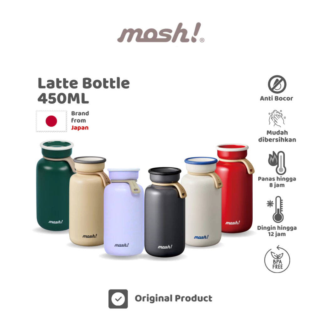 Mosh Bottle Latte Tumbler Botol Minum Termos Stainless 450ML