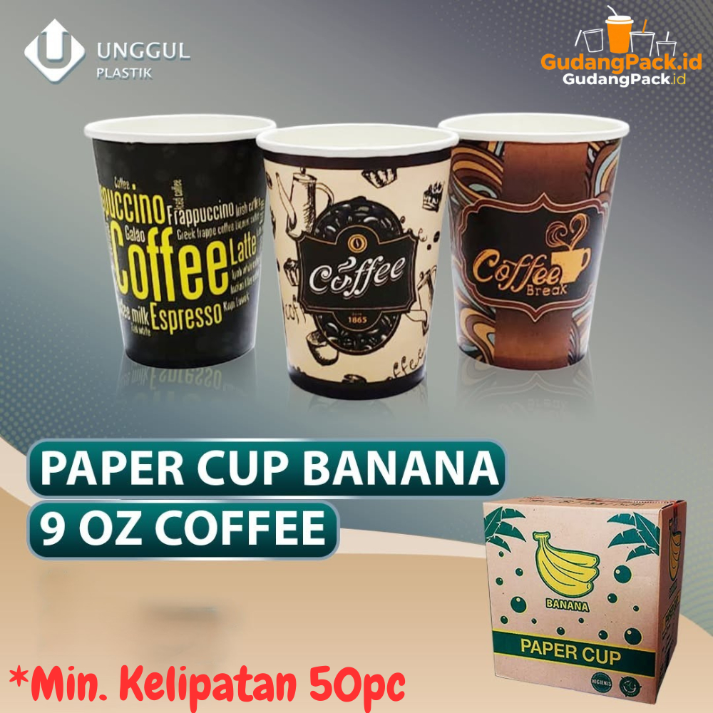 Jual Paper Cup Kopi 9oz / Gelas Kertas Paper Cup Coffee Teh 9 OZ ...
