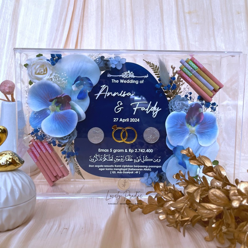Jual Mahar Frame Akrilik size 20x30 cm, Frame mahar pernikahan simbolis ...
