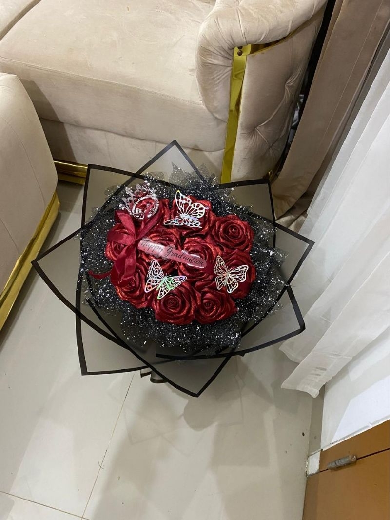 Jual buket bunga satin gliter premium | Shopee Indonesia