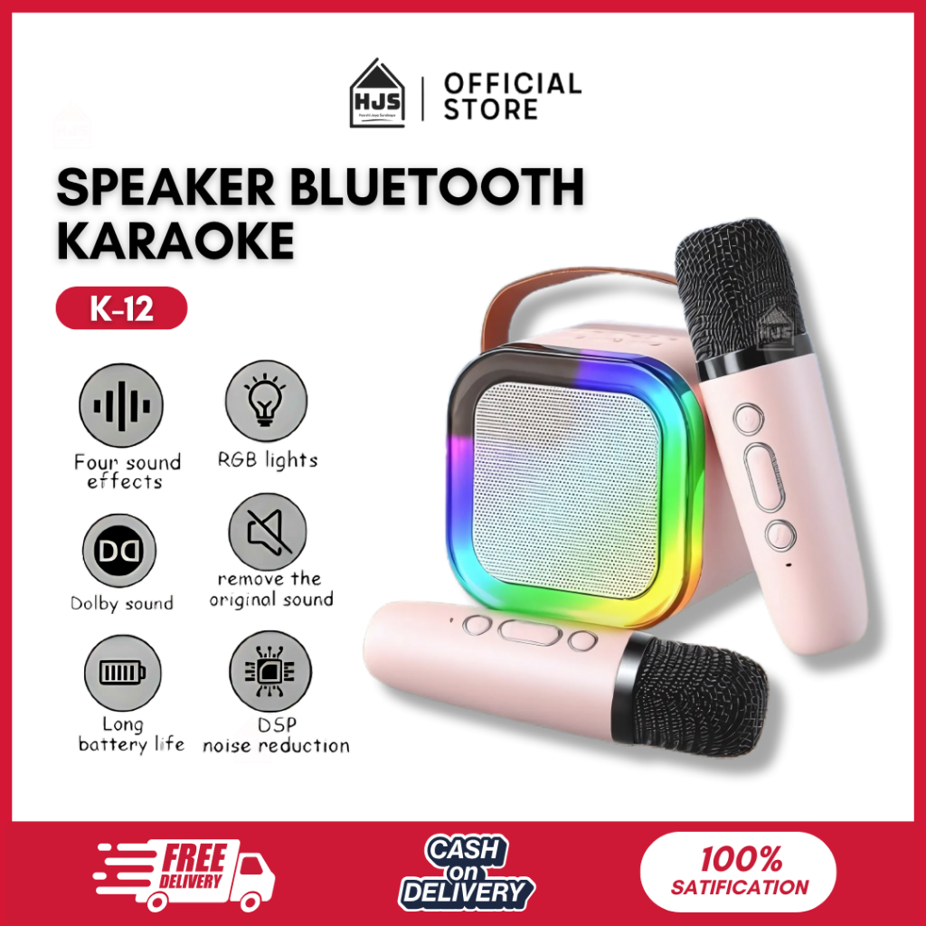 Jual [HJS] Speaker Microphone Karaoke Set Bluetooth Mini Full bass ...