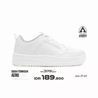 Aerostreet 37-44 Brooklyn Putih Putih Abu Muda - Sepatu Sneakers Casual Sport