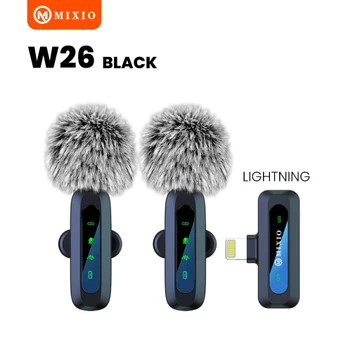 MIXIO W25 W26 Wireless Microphone Mic Wireless Clip On Microphone Mikrofon Lavalier HP Plug Play
