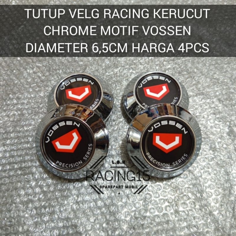Jual Dop Roda Tutup Velg Racing Kerucut Chrome Motif Vossen Diameter 6 ...