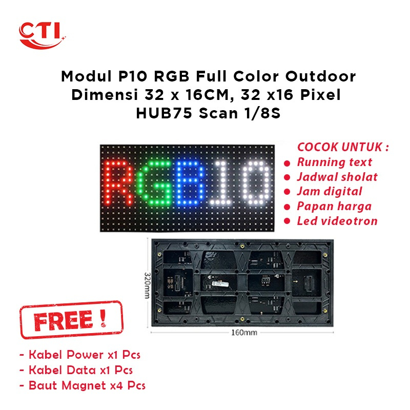 Jual Module P10 Led Videotron Running Text Outdoor Smd Rgb & Single ...
