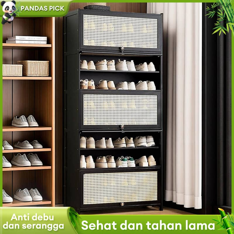 Jual Lemari Rak Sepatu Hitam Sederhana Modern Lemari Foyer Lemari ...