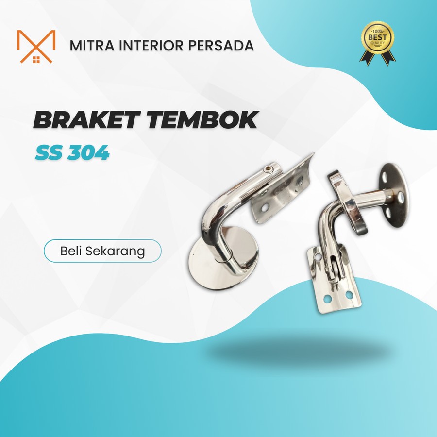 Jual Braket tembok fleksibel handrail bulat SS 304 railing tangga ...