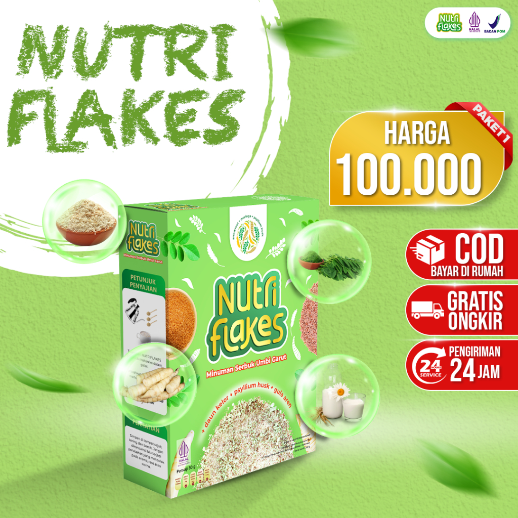 Nutriflakes Sereal Umbi Garut Atasi Asam Lambung Original 1 Box