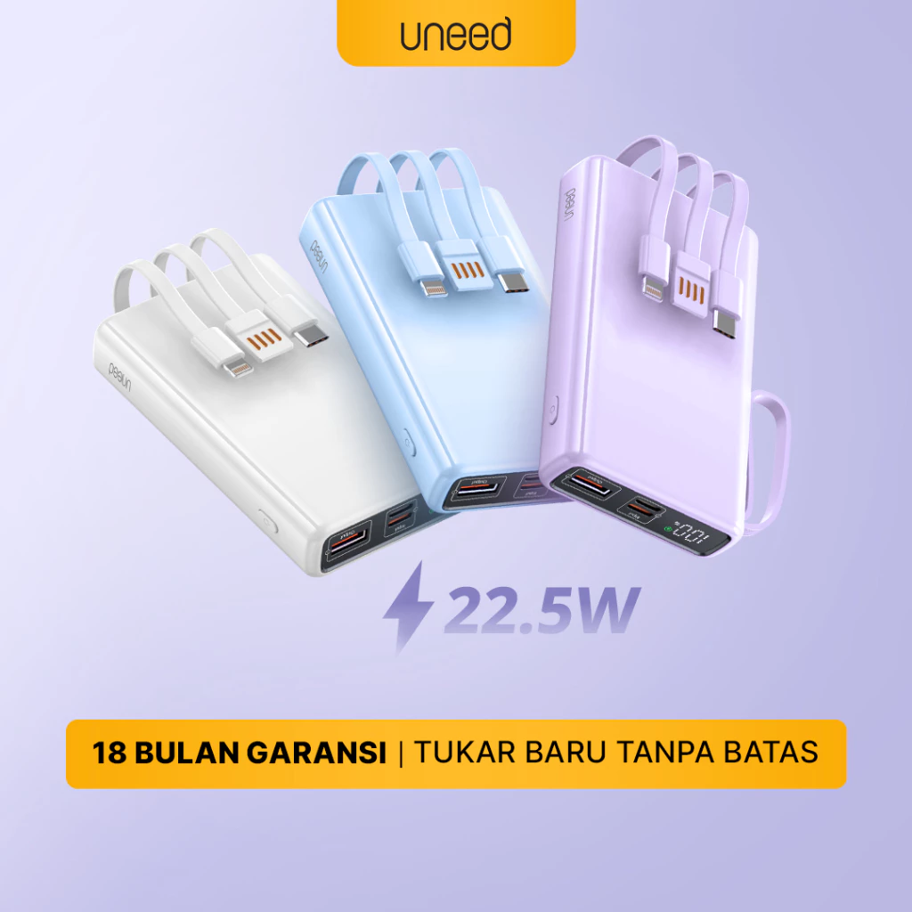 UNEED MultiBox F10 Powerbank Built in Cable QC 10000mAh 22.5W- UPB246