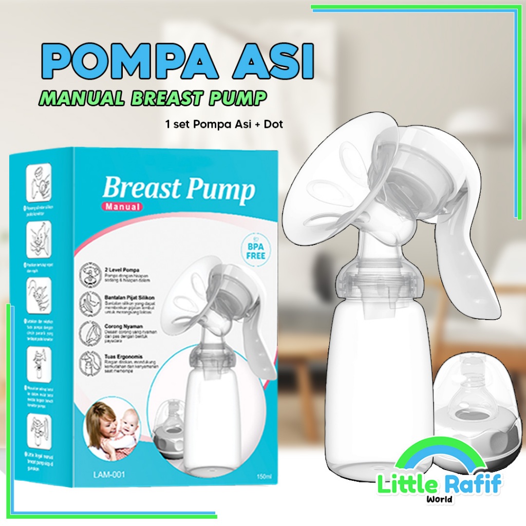 Pompa ASI Manual Breast Pump Botol Dot Susu Bayi BPA FREE Murah Impor COD