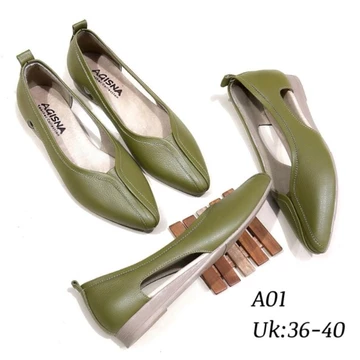 Sepatu Flat Wanita Kulit Sapi Asli Sukaregang Garut Sepatu Kasual Warna Cantik Berkualitas