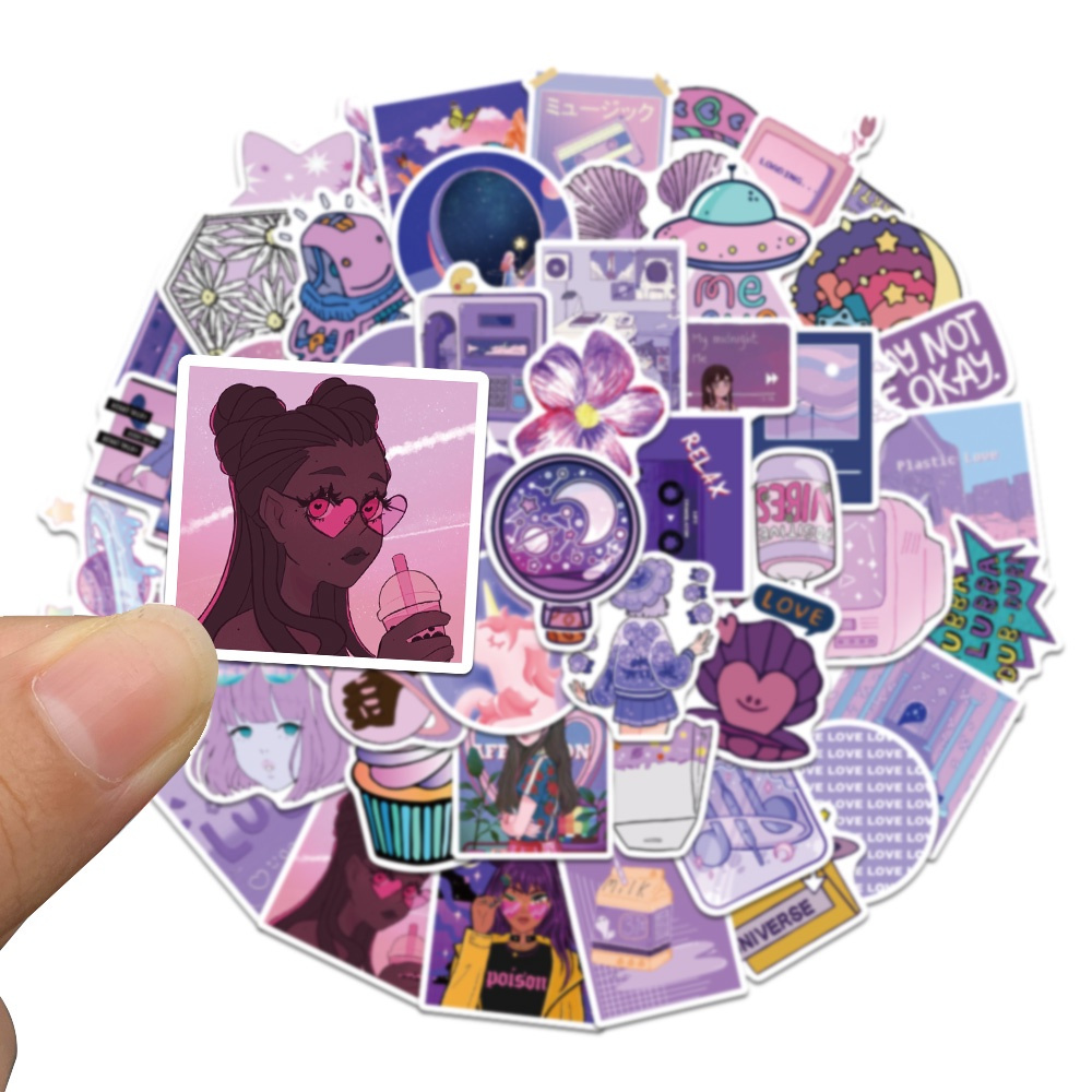 Jual Stiker Grafitty Purple Sticker WaterProof Premium Isi 20 pcs ...
