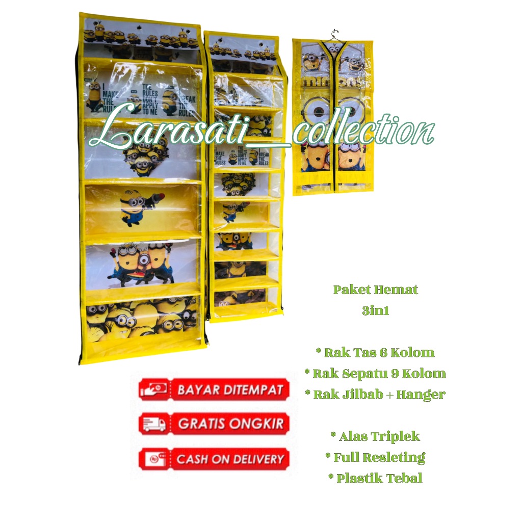 Jual (Alas Triplek ) Rak Gantung Set 3in1 Rak Tas Rak Sepatu dan Rak ...