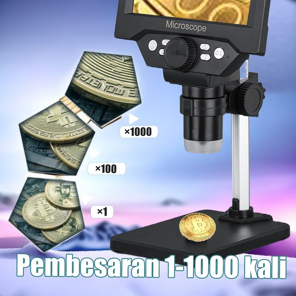 Jual G1000 Mikroskop Digital 1000X USB dengan Monitor & Stand Kaca ...