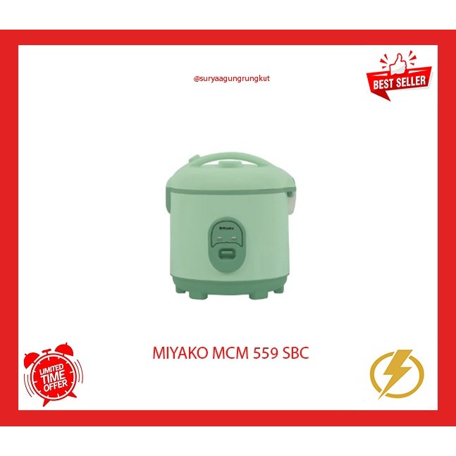 Jual MAGIC COM MIYAKO 2 LITER 395 WATT - MCM 559 SBC | Shopee Indonesia