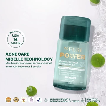 Npure Acne Power Clear Micellar Water Micellar Gentle Hydrate Micellar No Alcohol Sls Free Bpom