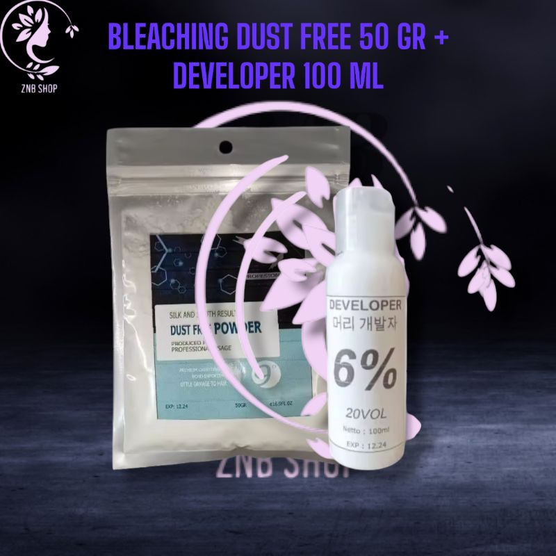 Jual Bleaching Rambut Korean Powder Dust Free 50 gr + 100 Developer ...