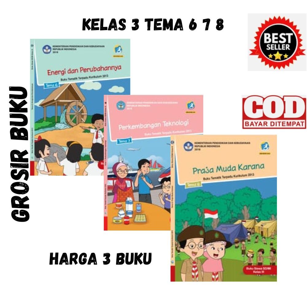 Jual Buku Tema 6 7 8 Kelas 3 Buku Tematik Revisi 2018 Harga tuk 3 Buku ...
