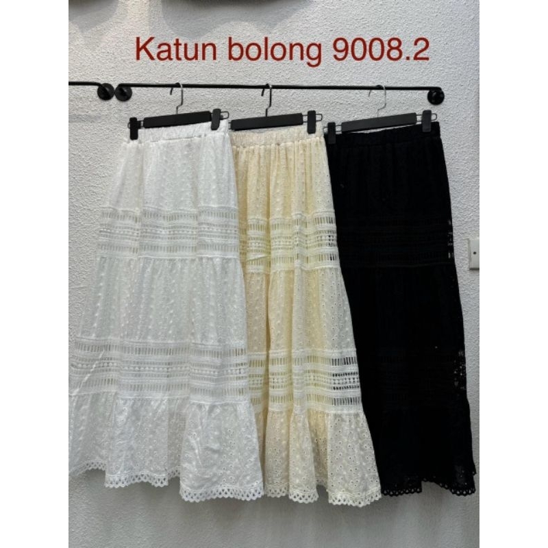 Jual maxi skirt rok panjang katun bordir katbol lace | Shopee Indonesia