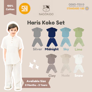 Nadokido Haris Koko Set / Baju Kemeja Kemko Setelan Atasan Muslim Lebaran Anak Bayi Laki-Laki