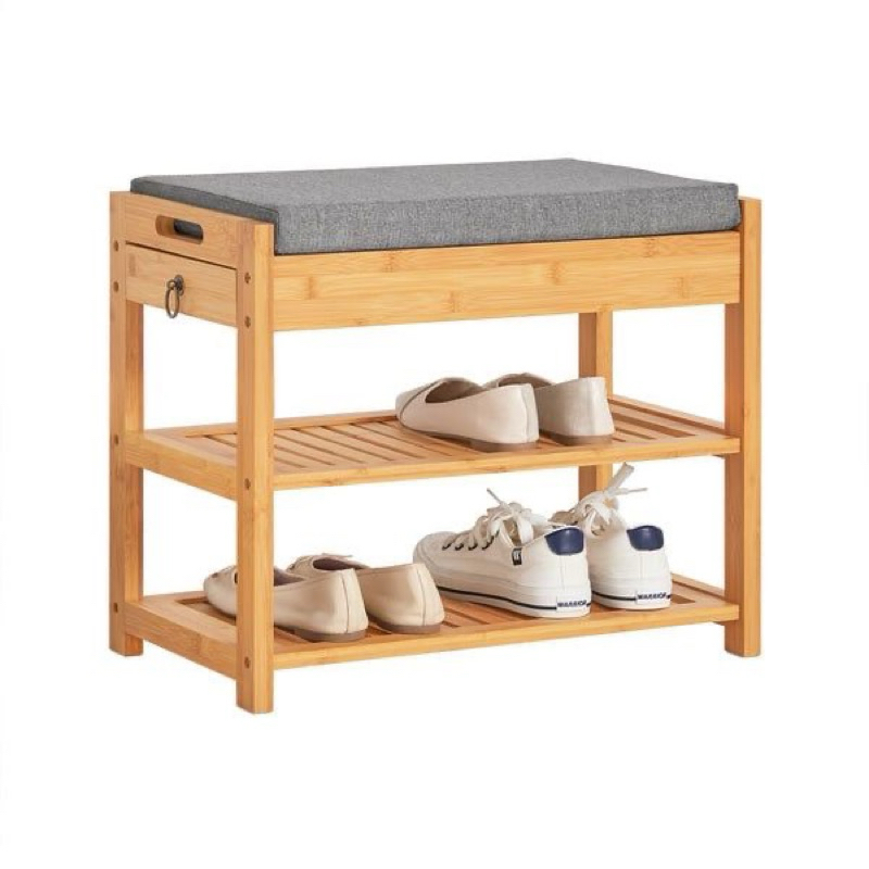 Jual bangku rak sepatu minimalis kayu jati ada laci | Shopee Indonesia