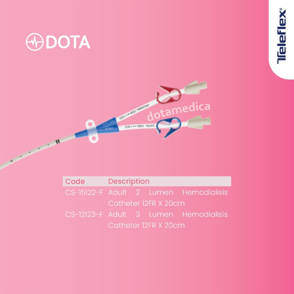 Jual Central Venous Catheter (CVC Set) Double Lumen 12FR x 20cm [ARROW ...