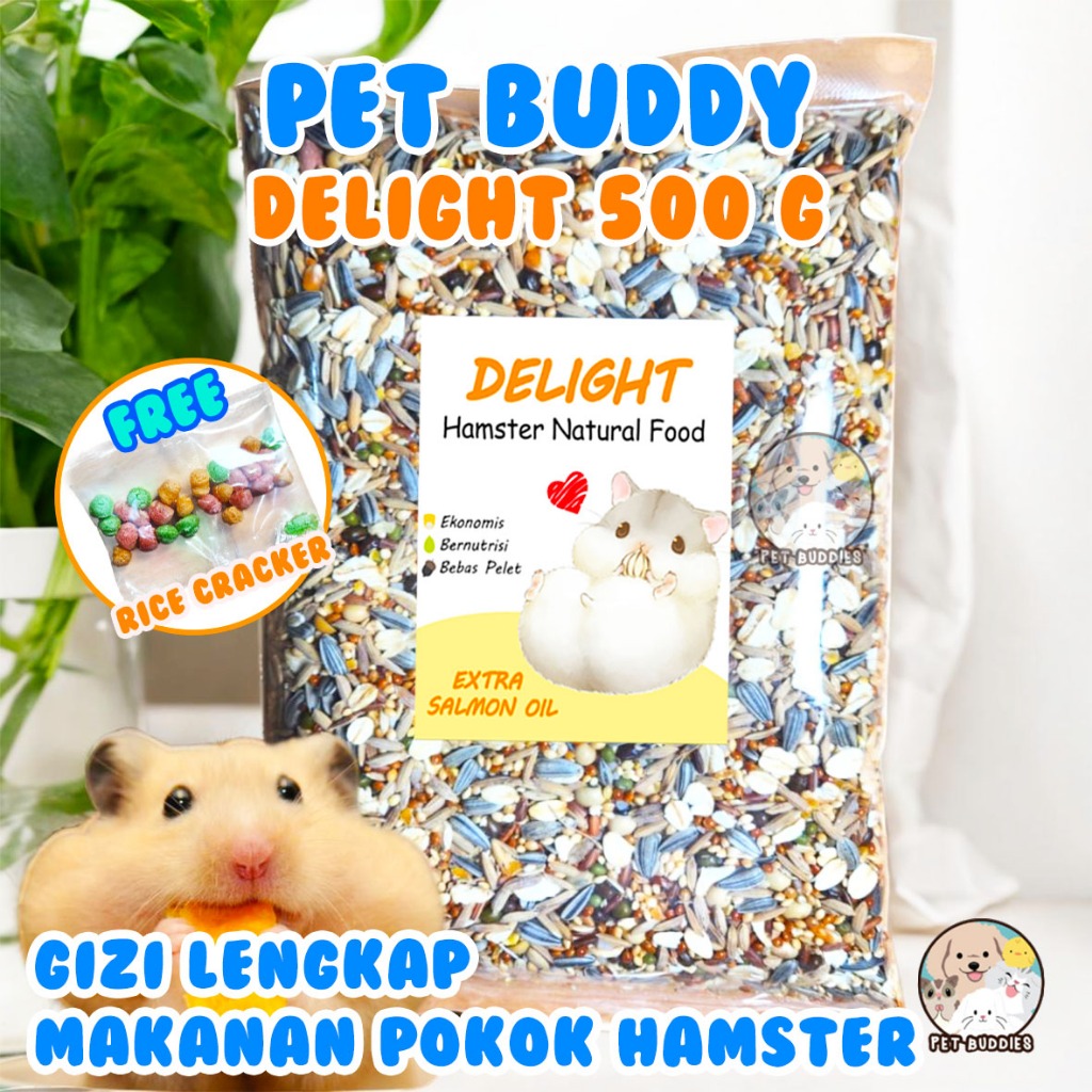 Jual Delight 500g EXTRA Salmon Oil FREE RICE CRACKER Makanan Pokok ...