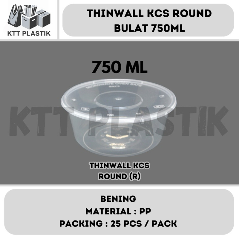 Jual Thinwall KCS Round - 750ML (ISI 25PCS / PACK) - Kontainer Plastik ...