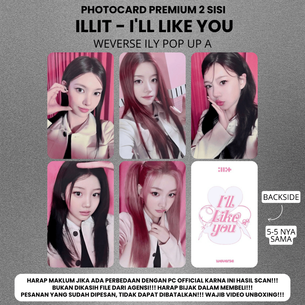 Jual (ISI 5 PCS) Photocard ILLIT I'LL LIKE YOU - PC Premium 2 Sisi