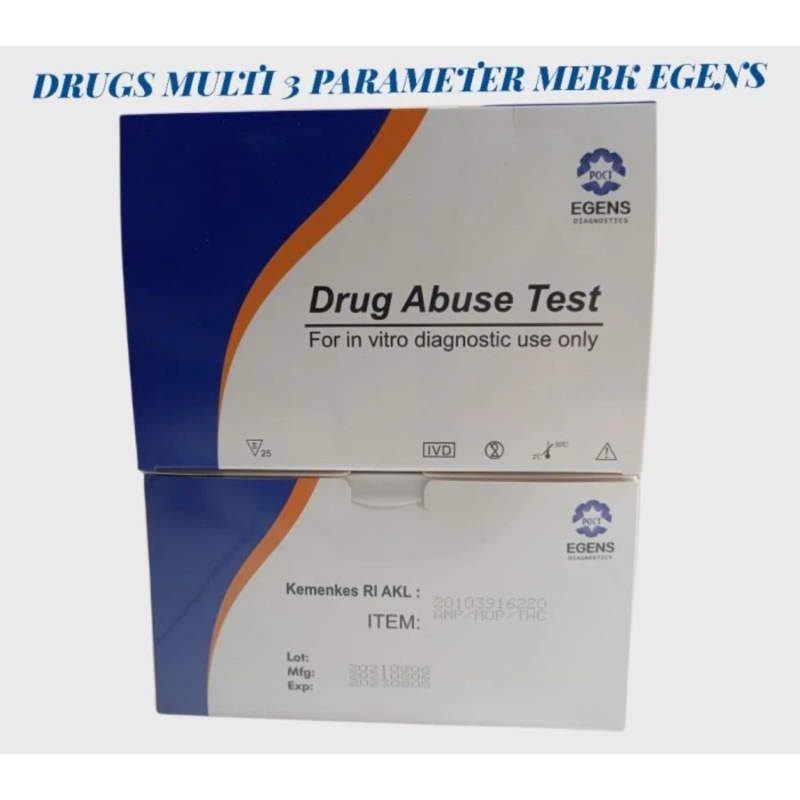 Jual Drug Abuse Test 3 Parameter box isi 25 merk Egens / Drug Test ...