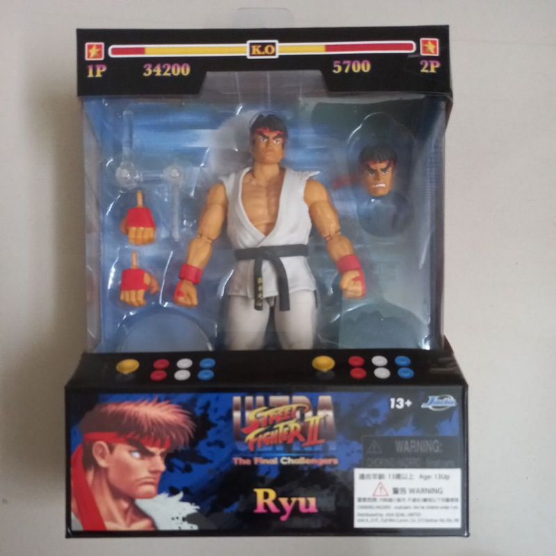 JADA Toys action figure Ryu Street Fighter II 15 cm 25 punti articolazione testa e mani intercambiabili collezionabile - PagineGialle