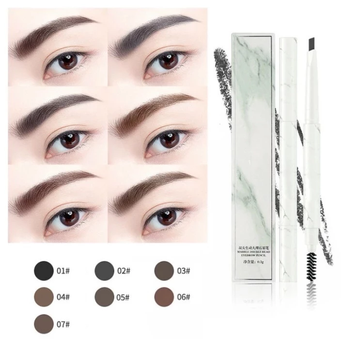 Pensil Alis Putar Berkepala Eyebrow Double Heads Tahan Lama Waterproof | AutoStock