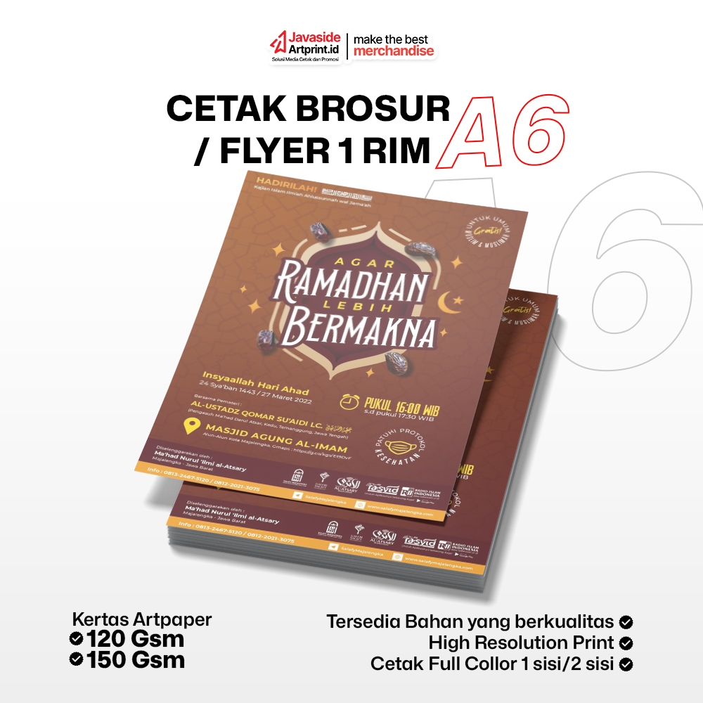 Jual CETAK BROSUR FLAYER UK A6 - 1 RIM MURAH | Shopee Indonesia