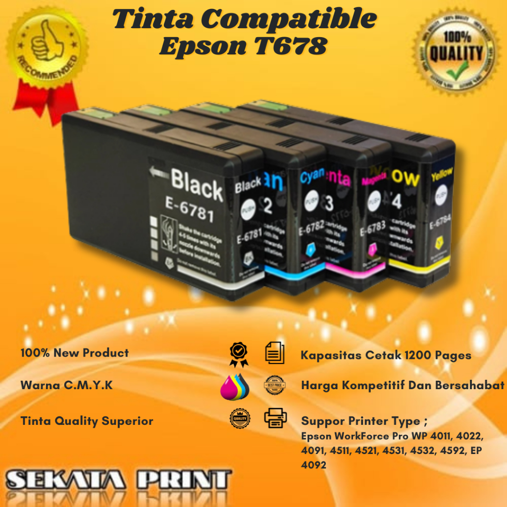 Jual Tinta Cartridge Compatible Epson T678 T678 1Set Printer WP 4011 ...
