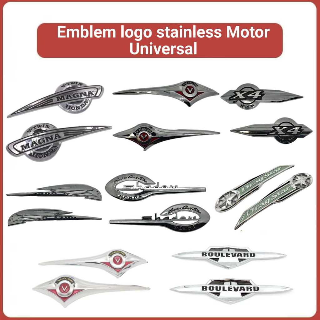 Jual Emblem logo stainless Motor Universal 1SET M-JJ 20-27 | Shopee ...