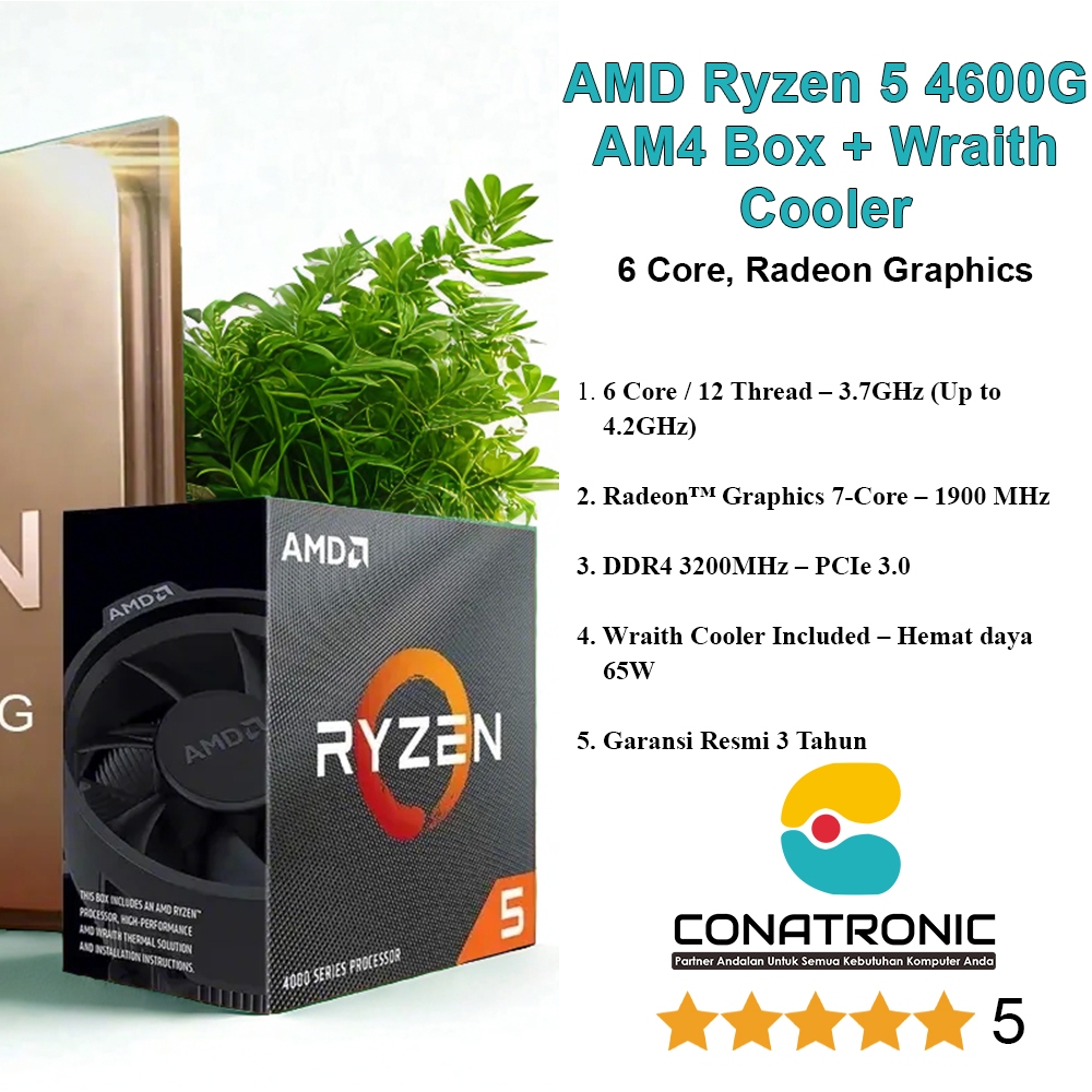 Jual Processor AMD Ryzen 5 4600G AM4 Box + Wraith Cooler – 6 Core ...