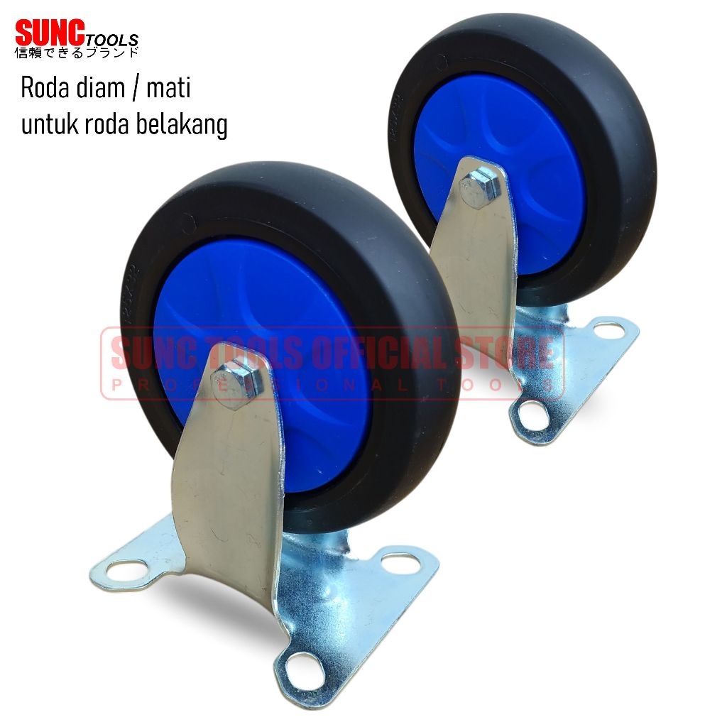 Jual SUNC TOOLS Ban Troly Roda Troli 5 inci 500kg 1 Set Heavy Duty Roda ...