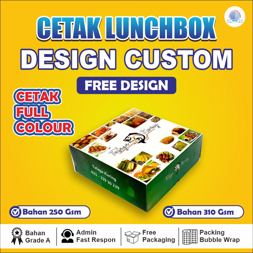 Jual CETAK PACKAGING NASI BOX / LUNCHBOX (FREE DESIGN & FULL COLOR ...