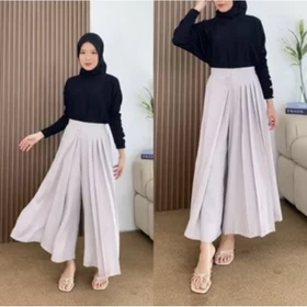 Cellie Kulot Pleats Celana Kulot Rok Wanita Celana Bawahan Casual Formal Daily Furano Premium