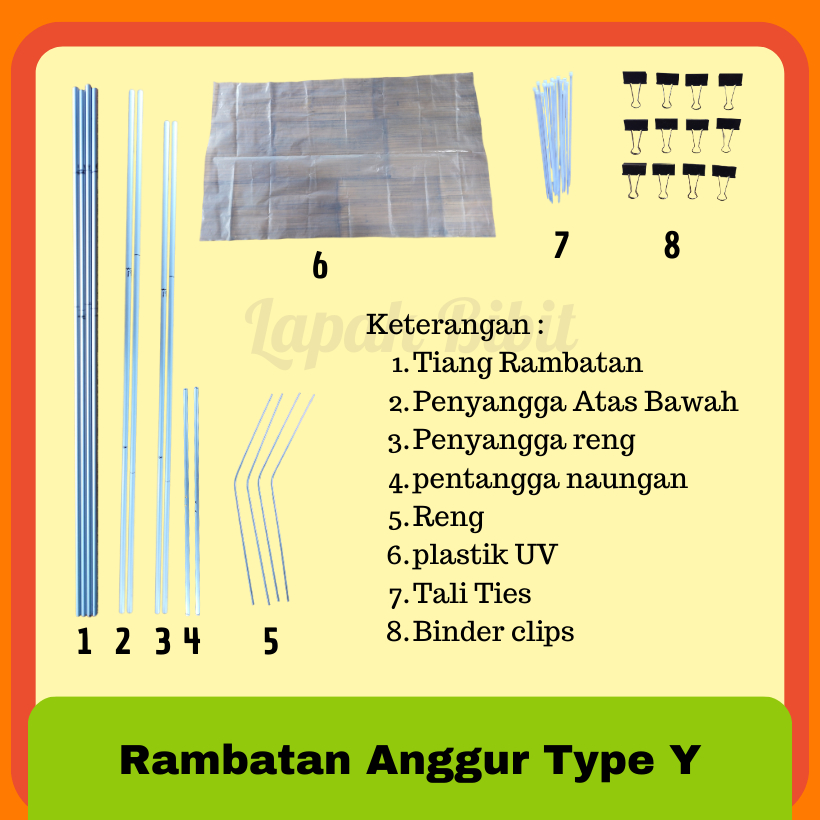 Jual Rambatan Anggur Type Y, sudah dengan Atap Plastik UV, ukuran Pot ...