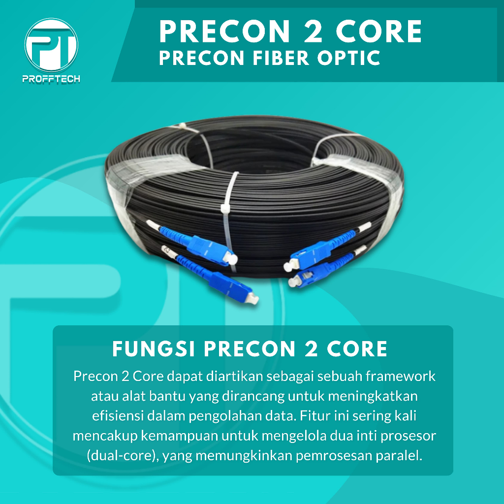 Jual Kabel Fiber Optik Ftth Drop Cable Sc Sc Precon Fiber Optic 2 Core ...