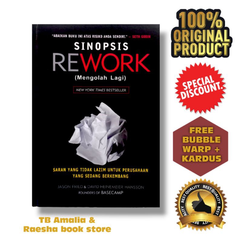Jual Buku Rework - Mengolah Lagi - Jason Fried dan David Heinemeier ...