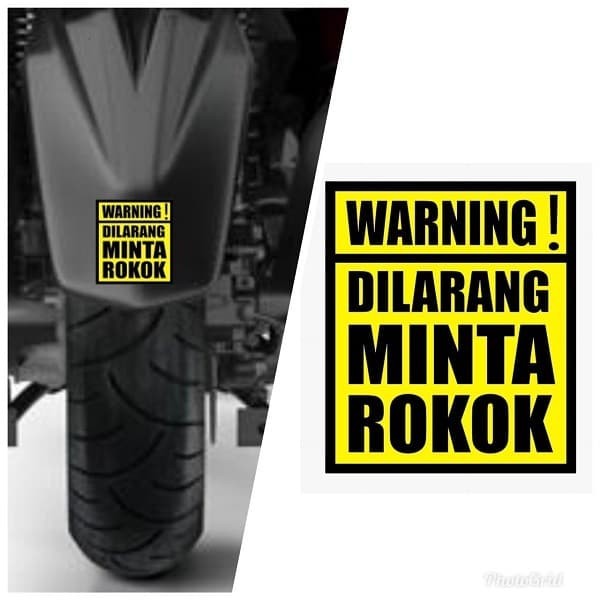 Jual Stiker Motor Unik Lucu Cutting Sticker Dilarang Minta Rokok ...